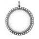 25MM Silver Round Floating Charm Necklace