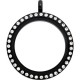 25MM Black Round Locket Necklace