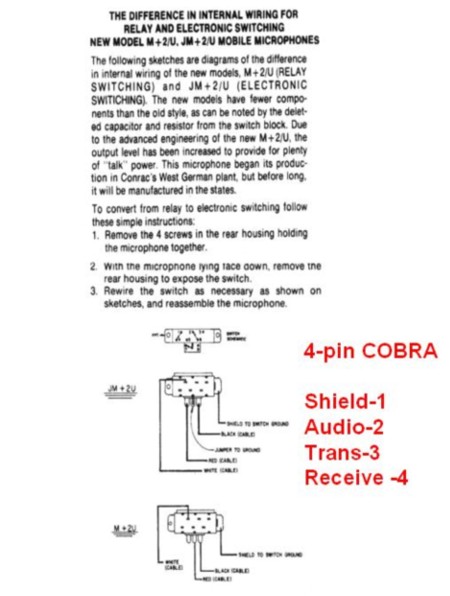 Turner M 2 U Wiring For 4 Pin Cobra Uniden